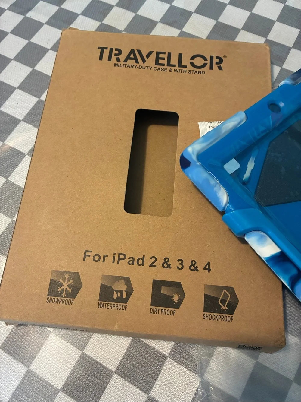 Blue and white Friendly Tablet Case with Cushioned Edges